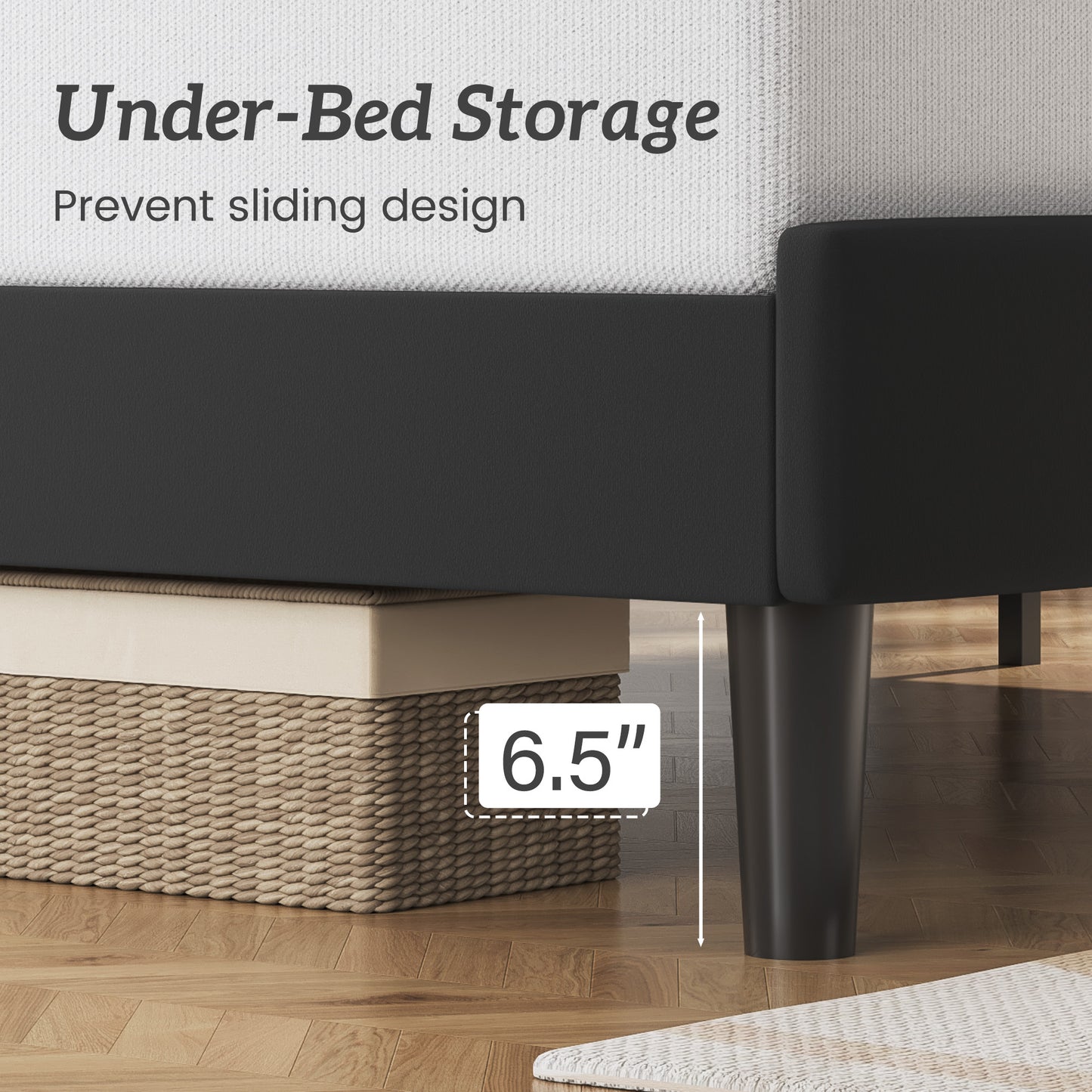 Queen Bed Frame, Platform Bed Frame with Velvet Upholstered Headboard, No Box Spring Needed, Sturdy Metal Support, Noise Free, Easy Assembly, Modern Bedroom Furniture