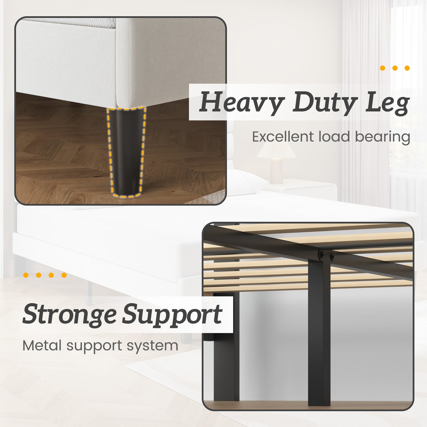 Queen Bed Frame, Platform Bed Frame with Velvet Upholstered Headboard, No Box Spring Needed, Sturdy Metal Support, Noise Free, Easy Assembly, Modern Bedroom Furniture