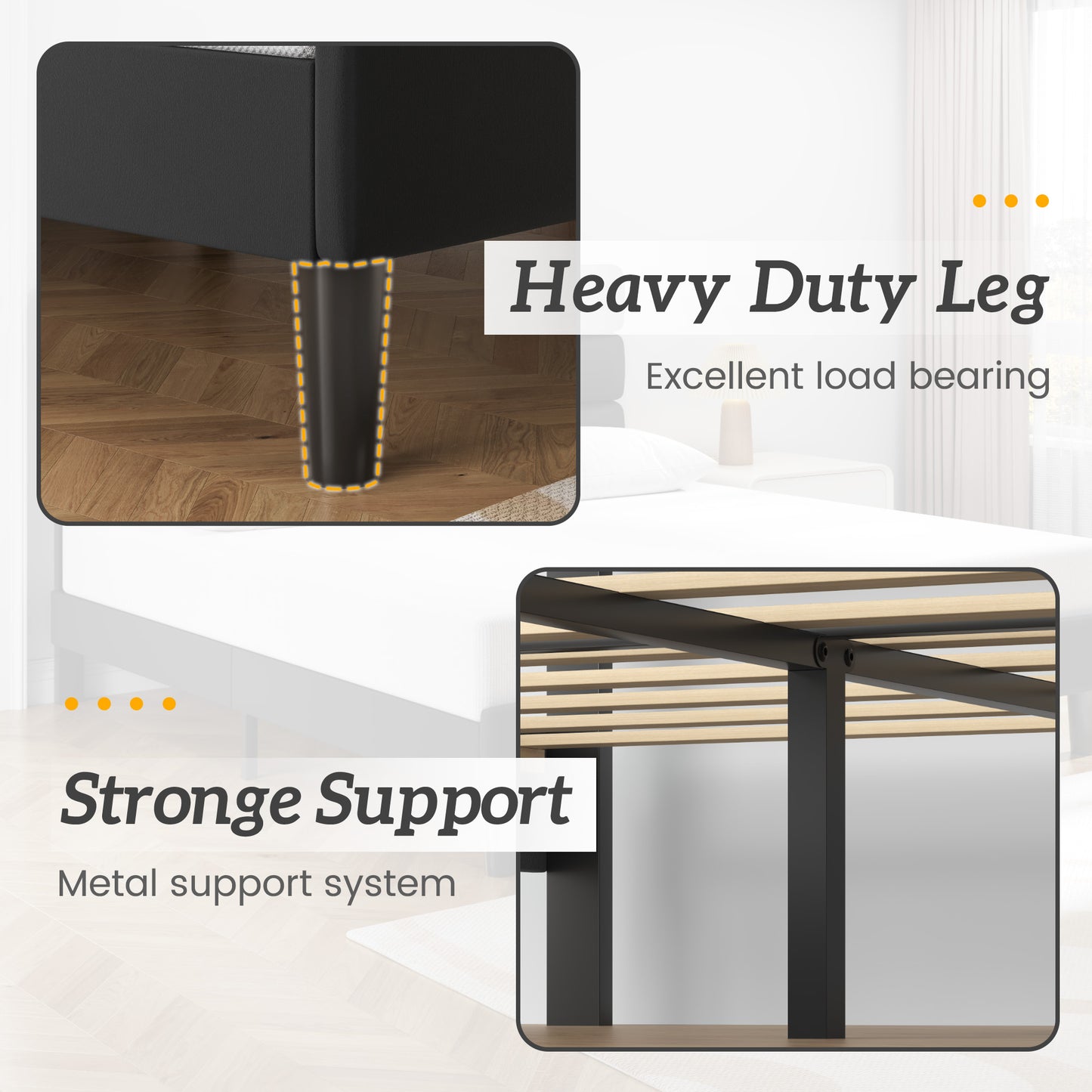 Queen Bed Frame, Platform Bed Frame with Velvet Upholstered Headboard, No Box Spring Needed, Sturdy Metal Support, Noise Free, Easy Assembly, Modern Bedroom Furniture