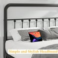 Lifezone Queen Bed Frame, Classic Metal Platform Bed Frame, with Charging Station and LED, No Need for Springs, Black