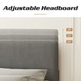 Lifezone Queen Size Light Gray Panel Bed Frame with Adjustable Headboard, Fabric Upholstered Platform Bed Frame