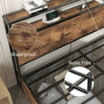 Lifezone Full Bed Frame with Headboard Charging Station Storage Drawer,Metal Support,Vintage Brown