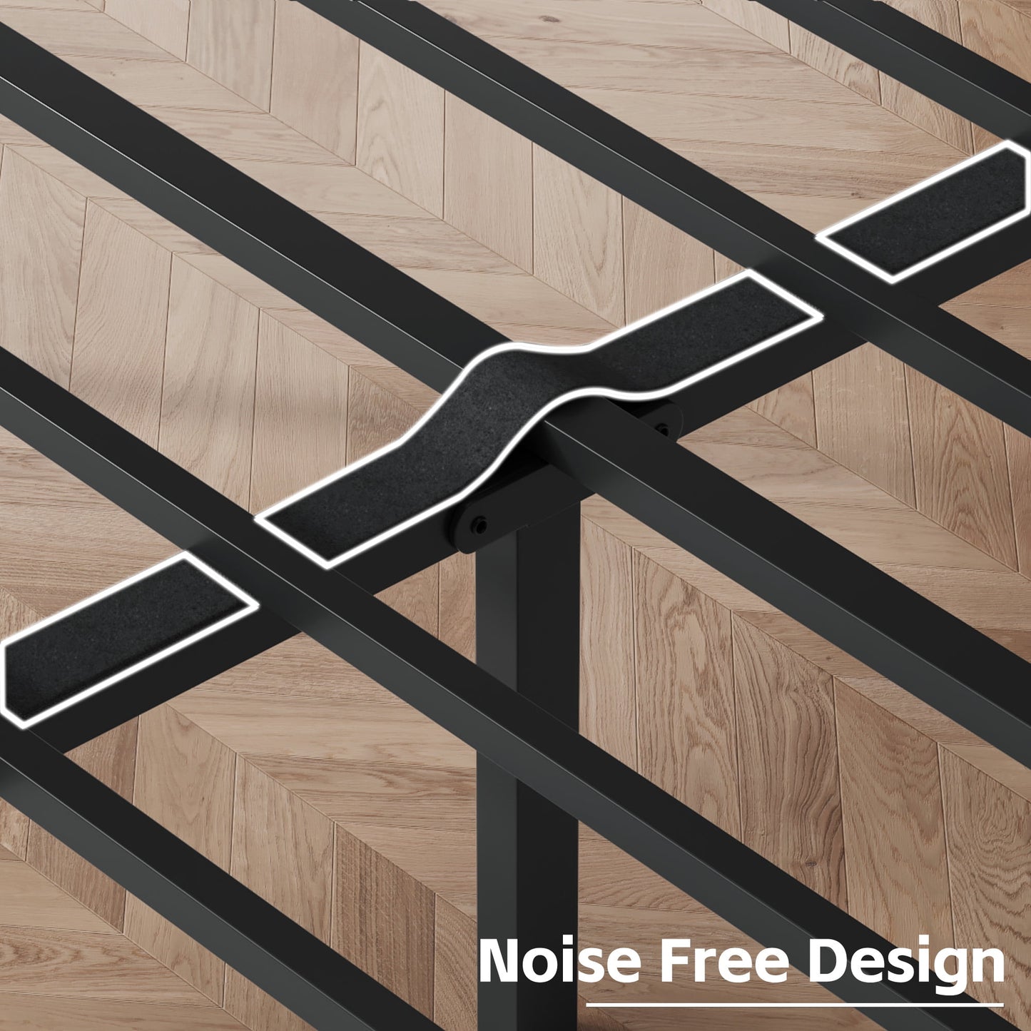 Lifezone Bed Frame with Linen Upholstered Headboard, Queen, Metal Support, No Box Spring Needed, Grey