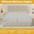 Lifezone Queen Size Storage Bed Frame Upholstered Bed with 4 Drawers,Easy assemble, No Box Spring Needed, Beige
